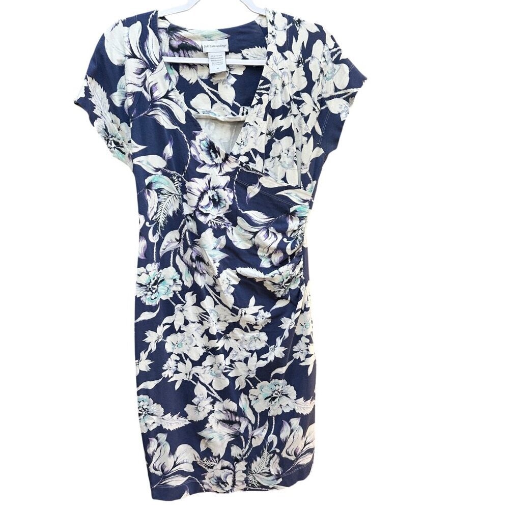 Soft Surroundings Shapely Anywhere Floral‎ Faux Wrap Dress Casual Size Medium